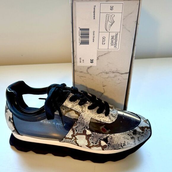 Jessica Rich Transparent Sneakers with snakeskin print . New with box! Size 39 ( - Picture 12 of 14